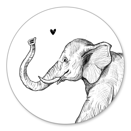 Sluitzegel olifant getekend